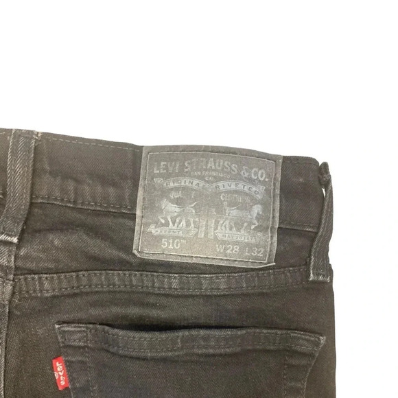Men’s Levis 510  Skinny Jeans | Black | W28 L32 - Picture 7 of 8